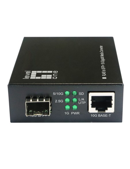 LevelOne GVT-2051 convertitore multimediale di rete 10000 Mbit s Nero