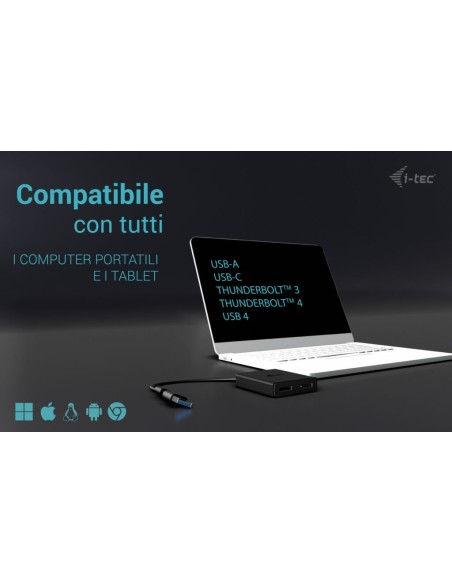 i-tec USB-A USB-C Dual 4K 60 Hz DisplayPort Video Adapter