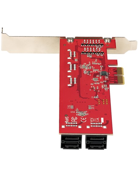 StarTech.com Scheda PCIe SATA - Scheda di Espansione PCIe SATA a 10 porte - 6 Gbps - Staffa a Profilo Basso Alto - 10