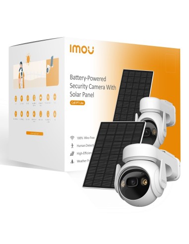 Imou Cell PT Lite Kit - Telecamera da Esterno a batteria con risoluzione 2K (3MP), Rilevamento Movimento Umano, Visione