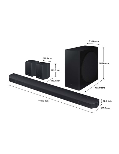Samsung Soundbar HW-Q930D ZF Serie Q, 17 Speaker, Wireless Dolby Atmos, Audio a 9.1.4 Canali, Q-Simphony, Alexa integrato e