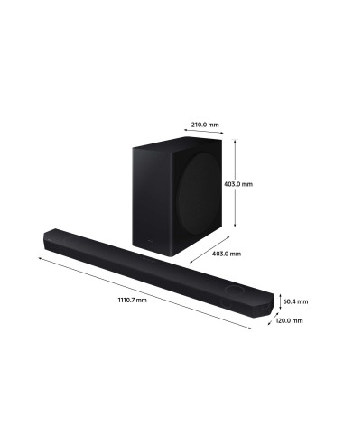 Samsung Soundbar HW-Q800D ZF Serie Q, 11 Speaker, Wireless Dolby Atmos, Audio a 5.1.2 Canali, Q-Simphony, Alexa integrato e