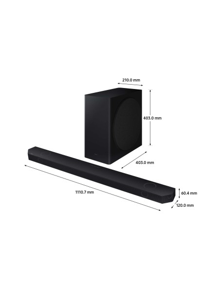 Samsung Soundbar HW-Q800D ZF Serie Q, 11 Speaker, Wireless Dolby Atmos, Audio a 5.1.2 Canali, Q-Simphony, Alexa integrato e