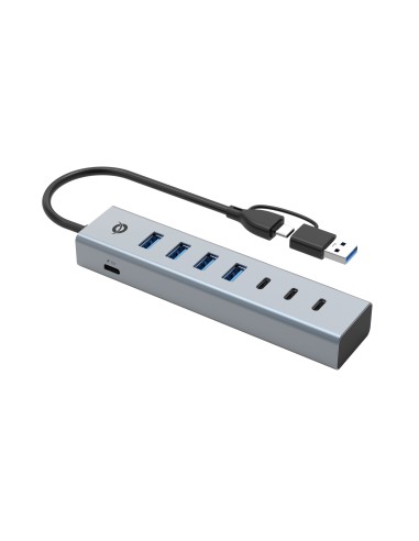 Conceptronic HUBBIES20GP hub di interfaccia USB 3.2 Gen 1 (3.1 Gen 1) Type-C 5000 Mbit s Grigio