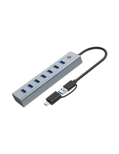 Conceptronic HUBBIES21GP hub di interfaccia USB 3.2 Gen 1 (3.1 Gen 1) Type-A 5000 Mbit s Grigio