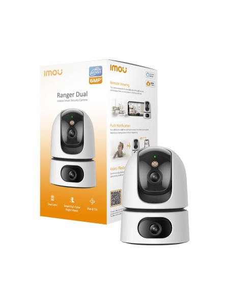Imou Ranger DUAL 6MP (3MP+3MP) Telecamera WiFi Interno con Doppia Lente, 360°PTZ Telecamera da Interno, Rilevamento Umano,