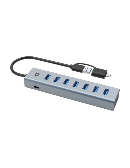 Conceptronic HUBBIES21G hub di interfaccia USB 3.2 Gen 1 (3.1 Gen 1) Type-A 5000 Mbit s Grigio
