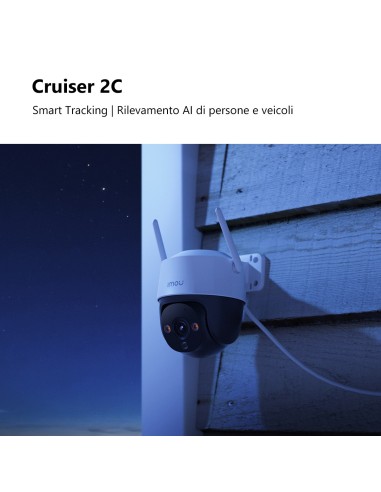 Imou Cruiser 2C 2K (3MP) - Telecamera Wi-Fi Esterno Motorizzata 360° - Visione Notturna a Colori, IP66, Tracciamento