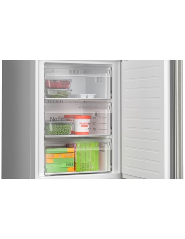 Bosch Serie 4 KGN392I1F , Frigorifero combinato da libera installazione, 203 x 60 cm, Acciaio spazzolato anti-impronta Classe A