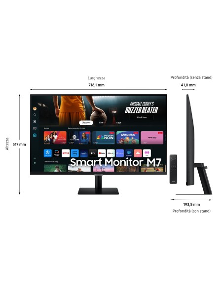 Samsung Smart Monitor M7 - M70D da 32'' UHD Flat