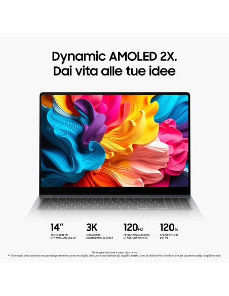 Samsung Galaxy Book4 Pro Laptop, Intel® Core™ Ultra 5 125H, 16GB RAM, 512GB SSD, 14" Dynamic AMOLED 2X touch, Windows 11 Home,