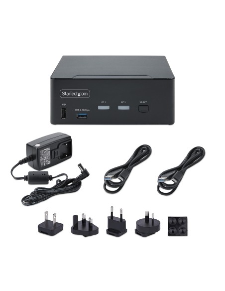 StarTech.com KVM Switch DisplayPort a 2 porte per doppio monitor, 8K 60Hz 4K 144Hz, DP 1.4, 2x USB 10Gbps, 4x USB HID,