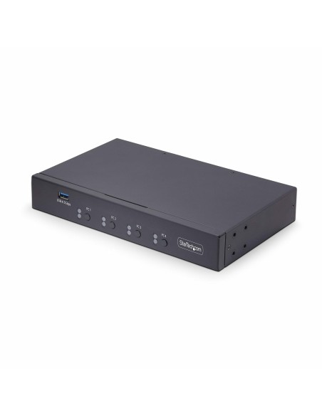 StarTech.com Switch KM a 4 porte con commutazione del mouse, switcher USB per tastiera mouse, audio 3,5 mm USB, Condivisione