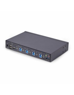 StarTech.com Switch KM a 4 porte con commutazione del mouse, switcher USB per tastiera mouse, audio 3,5 mm USB, Condivisione 2