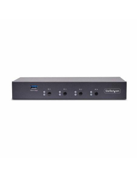 StarTech.com Switch KM a 4 porte con commutazione del mouse, switcher USB per tastiera mouse, audio 3,5 mm USB, Condivisione