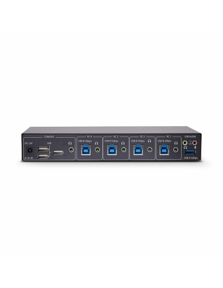 StarTech.com Switch KM a 4 porte con commutazione del mouse, switcher USB per tastiera mouse, audio 3,5 mm USB, Condivisione