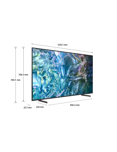 Samsung Q60D TV QLED 4K 55” QE55Q60DAUXZT Smart TV Wi-Fi Titan Gray 2024, Quantum Processor Lite 4K, 4K Upscaling, AirSlim
