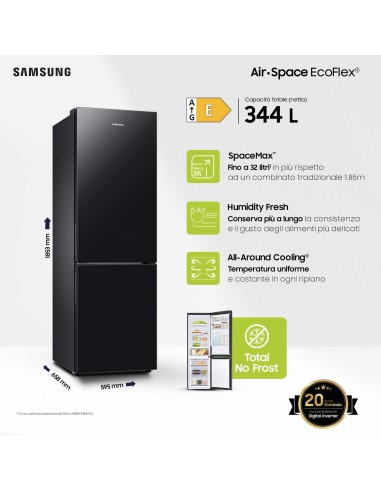 Samsung Frigorifero Combinato EcoFlex 1.85m 344L RB33B610EBN