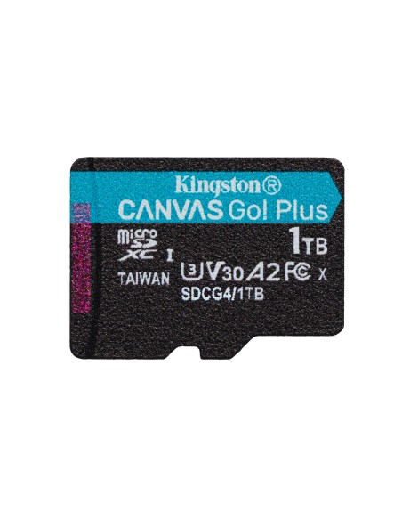 Kingston Technology Scheda microSDXC Canvas Go Plus Gen4 200MB s A2 U3 V30 da 1 TB + adattatore