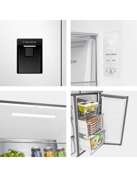 Hisense RQ5P470SMIE frigorifero con congelatore 482 L E Argento, Acciaio inox