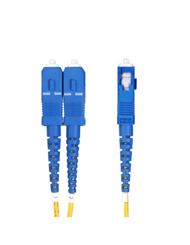 StarTech.com Cavo in fibra ottica duplex monomodale OS2 da LC a SC (UPC) da 50 m, 9 125µm, 100G, Insensibile alla piegatura,