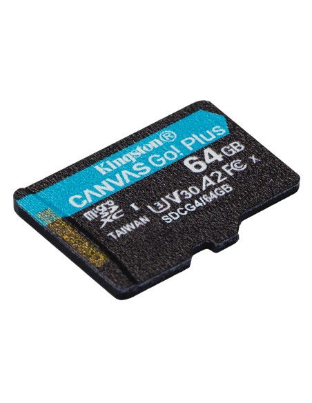 Kingston Technology Scheda microSDXC Canvas Go Plus Gen4 200MB s A2 U3 V30 da 64 GB + adattatore