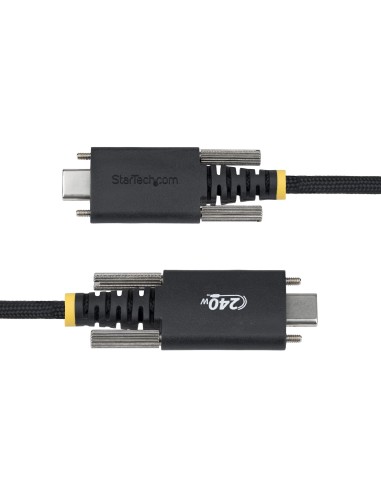 StarTech.com Cavo di ricarica USB-C da 2m, chiusura a vite laterale, 240W (5A) PD EPR, rivestimento in silicone con nylon