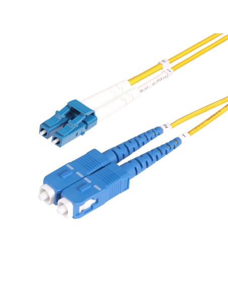 StarTech.com Cavo in fibra ottica duplex monomodale OS2 da LC a SC (UPC) da 10 m, 9 125µm, 100G, Insensibile alla piegatura,