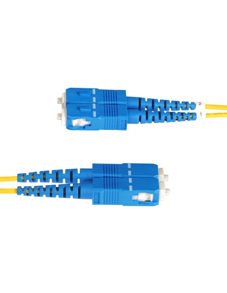 StarTech.com Cavo in fibra ottica duplex monomodale OS2 da LC a SC (UPC) da 10 m, 9 125µm, 100G, Insensibile alla piegatura,