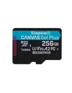 Kingston Technology 256 GB microSDXC Canvas Go Plus Gen4 200R A2 U3 Confezione singola senza ADP
