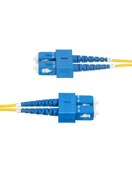StarTech.com Cavo in fibra ottica duplex monomodale OS2 da SC a SC (UPC) da 5m, 9 125µm, 40G 100G, Insensibile alla piegatura,