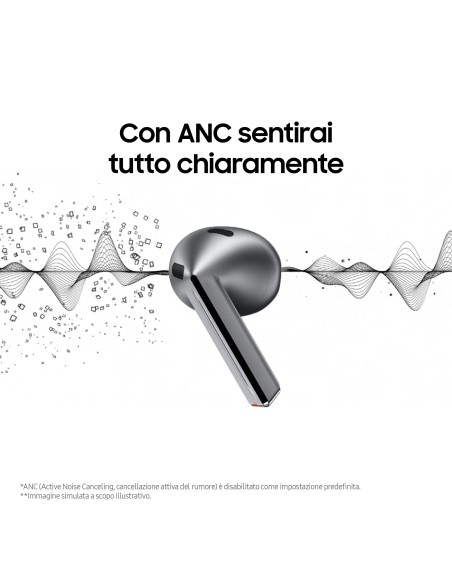 Samsung Galaxy Buds3 Auricolari AI open-type True Wireless, Audio Hi-Fi, Impermeabilità IP57, Silver