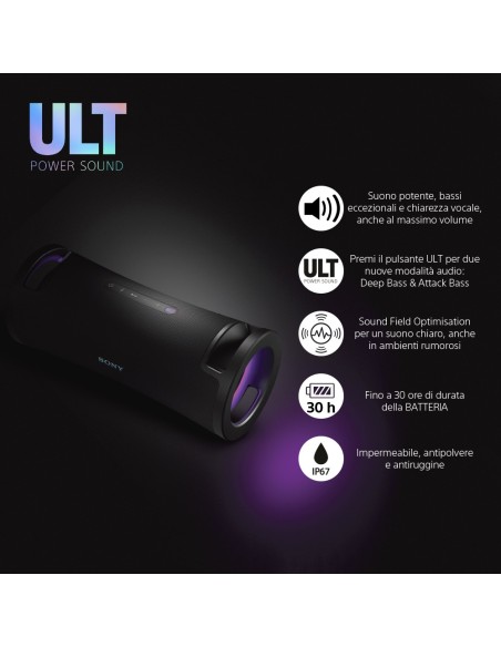 Sony ULT FIELD 7 - Speaker portatile wireless Bluetooth con ULT POWER SOUND, Ultimate Deep BASS, X Balanced Speaker, batteria