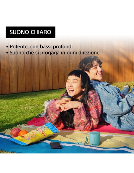 Sony SRS-XB100 - Speaker Wireless Bluetooth, portatile, leggero, compatto, da esterno, da viaggio, resistente IP67 impermeabile