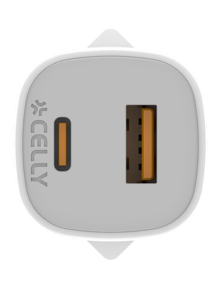 Celly UPTC1USB1USBC25 Caricabatterie per dispositivi mobili Fotocamera, Microfono, Smartphone, Tablet, Telefono Bianco USB
