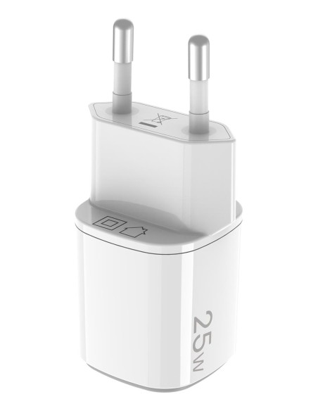 Celly UPTC1USB1USBC25 Caricabatterie per dispositivi mobili Fotocamera, Microfono, Smartphone, Tablet, Telefono Bianco USB
