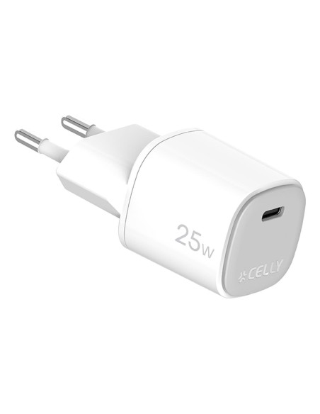 Celly UPTC1USBC25WWH Caricabatterie per dispositivi mobili Fotocamera, Microfono, Smartphone, Telefono Bianco USB Interno