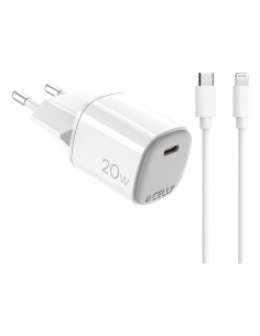 Celly UPTC1USBC20WCTL Caricabatterie per dispositivi mobili Fotocamera, Microfono, Smartphone, Orologio intelligente, Tablet,