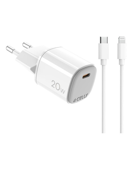 Celly UPTC1USBC20WCTL Caricabatterie per dispositivi mobili Fotocamera, Microfono, Smartphone, Orologio intelligente, Tablet,