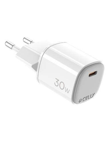 Celly UPTC1USBC30WWH Caricabatterie per dispositivi mobili Smartphone, Tablet, Telefono Bianco USB Interno