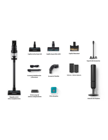 Samsung Aspirapolvere senza filo Bespoke Jet™ Ultra AI complete extra 400W VS90F40DEK