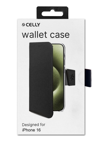 Celly WALLY1078 custodia per cellulare 15,5 cm (6.1") Custodia a borsellino Nero