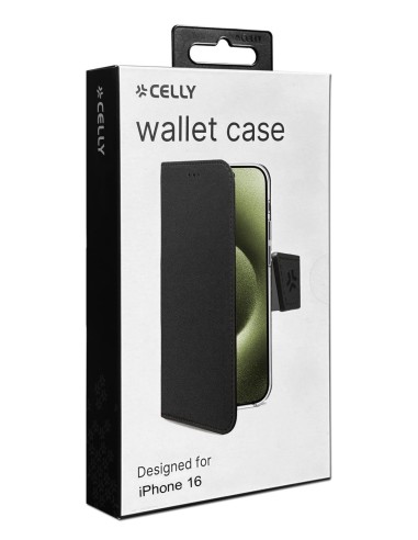 Celly WALLY1078 custodia per cellulare 15,5 cm (6.1") Custodia a borsellino Nero