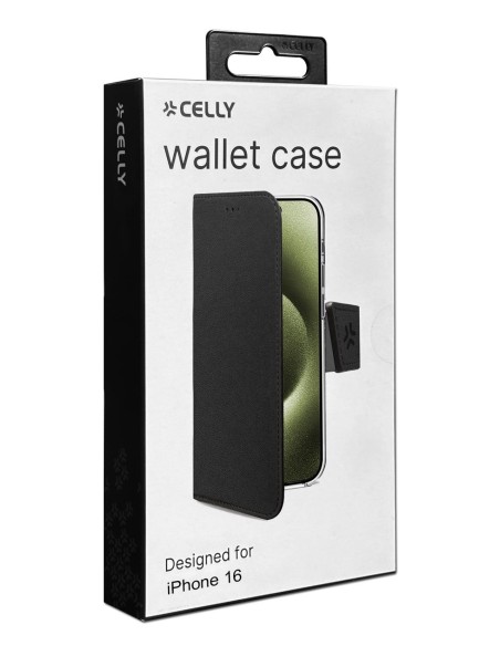 Celly WALLY1078 custodia per cellulare 15,5 cm (6.1") Custodia a borsellino Nero