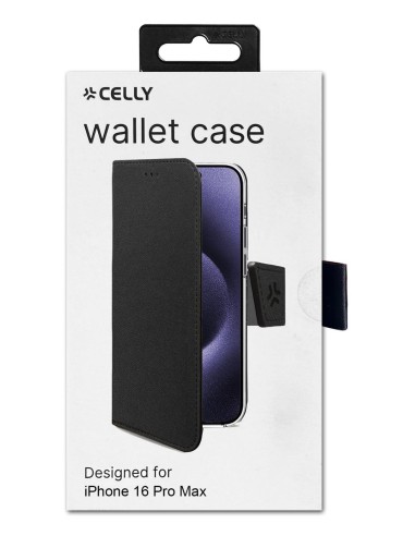 Celly WALLY1081 custodia per cellulare 17,5 cm (6.9") Custodia a borsellino Nero