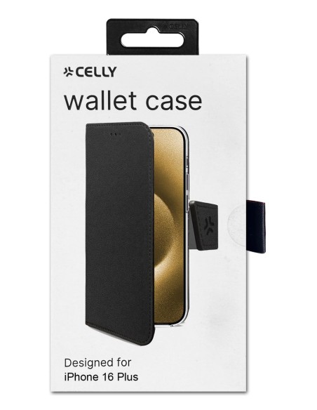 Celly WALLY1080 custodia per cellulare 17 cm (6.7") Custodia a borsellino Nero