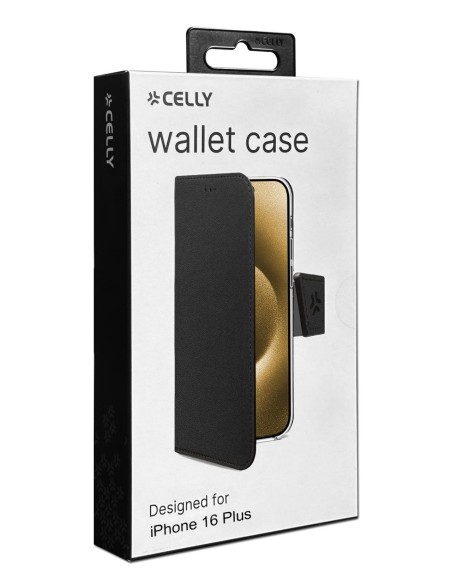 Celly WALLY1080 custodia per cellulare 17 cm (6.7") Custodia a borsellino Nero