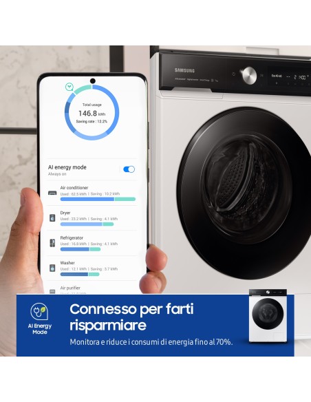 Samsung WW90DB7U94GEU3 lavatrice Caricamento frontale 9 kg 1400 Giri min Bianco