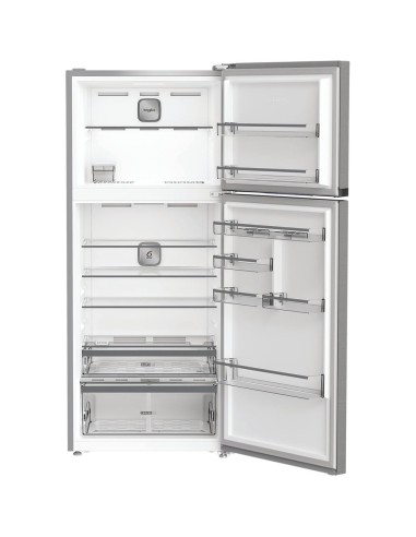 Whirlpool WHD2 6552 X4E Frigorifero doppia porta a libera installazione, Dual no frost, 78cm, Classe E, Pearl Inox, 37 dbA, h