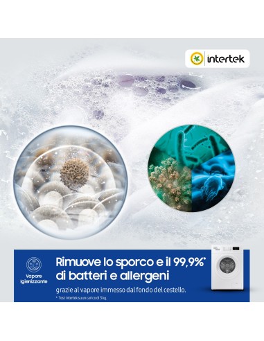 Samsung WW60A3120WE ET lavatrice slim a caricamento frontale 6 kg Classe C 1200 giri min, Porta bianca + Panel bianco